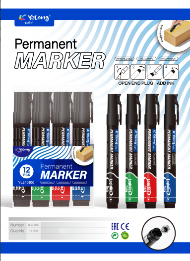 Marqueur Permanent + Cutter Rouge rechargable
