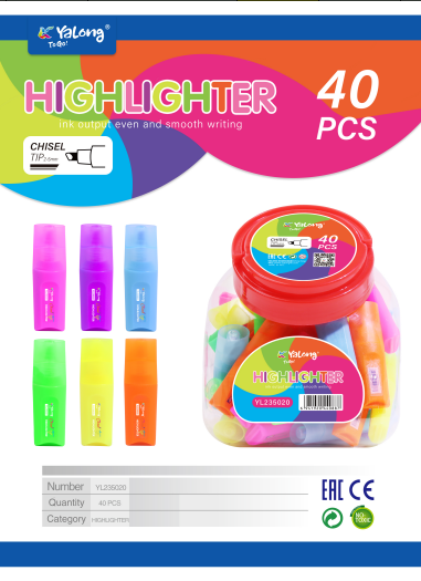 MARQUEUR YALONG FLUO EN POT
